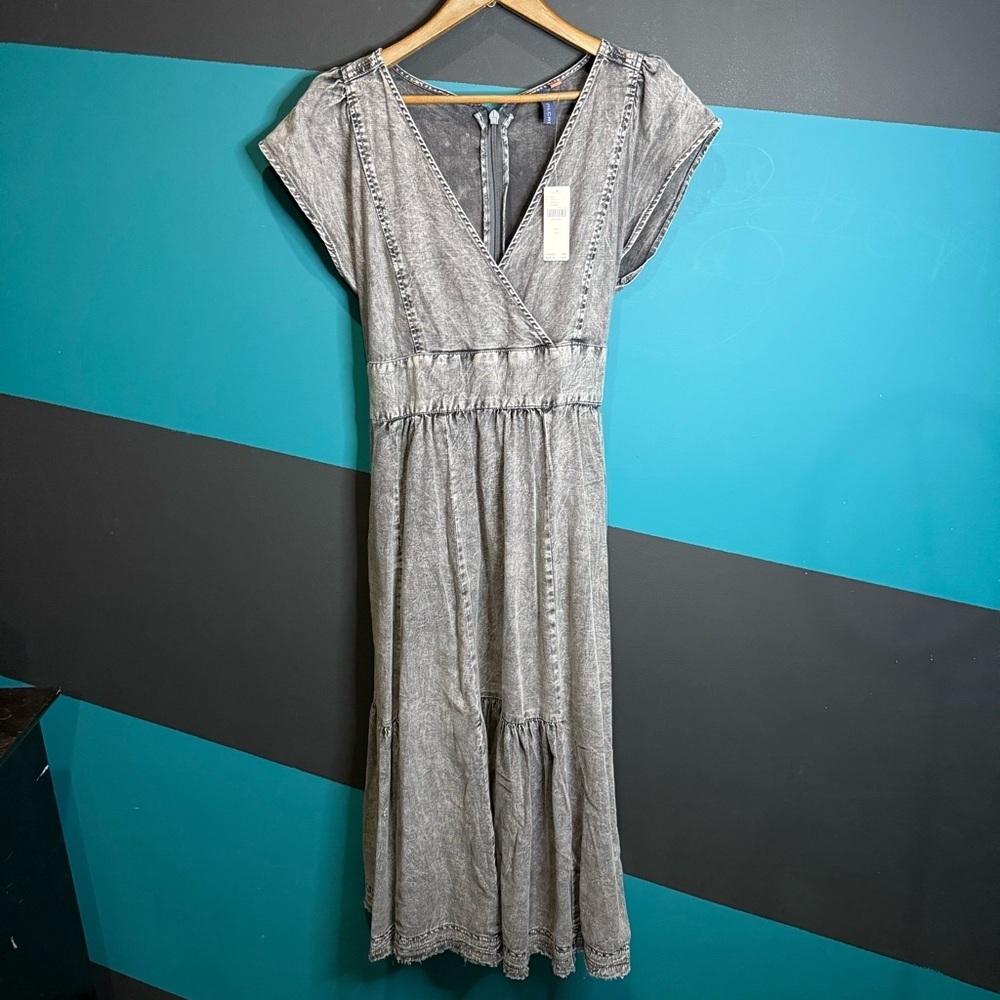 NWT Pilcro Charcoal Denim MIDI Dress with Zipper - Picture 5 of 16